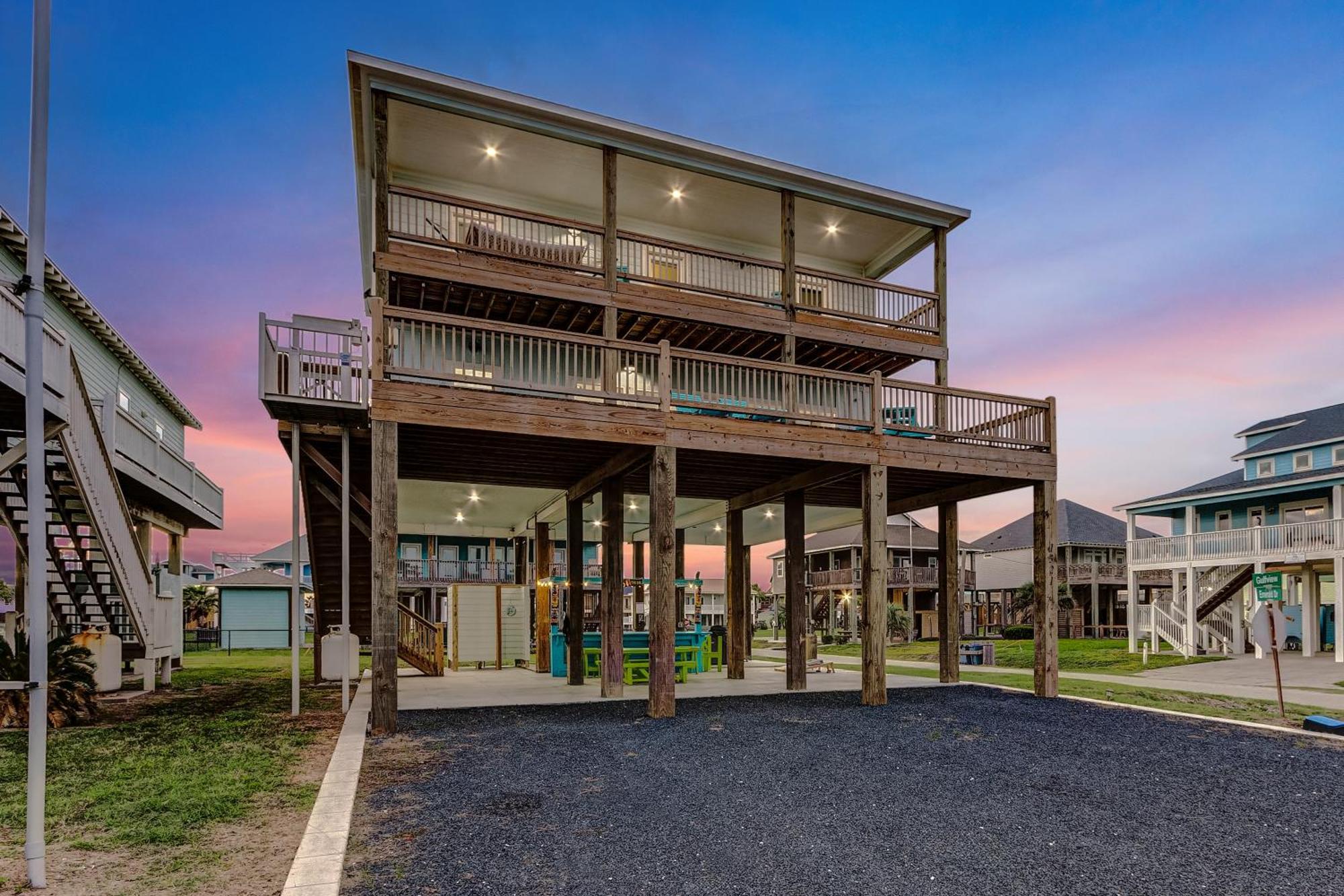 Beachfront - Hot Tub - Bbq - 14 Guests Bolivar Peninsula Luaran gambar